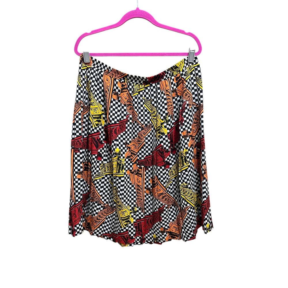 Andrea Gayle Petites Womens Vintage Baroque Greek Pleated Skirt Plus Sz 16